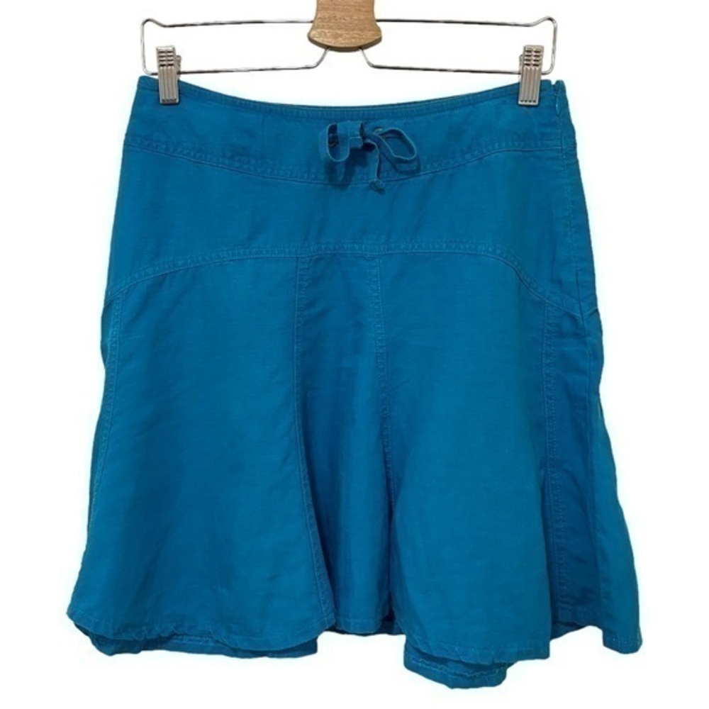 Athleta 100% Linen Blue Daydream Tennis Skirt w/ Drawstring Size 2 Style# 819367